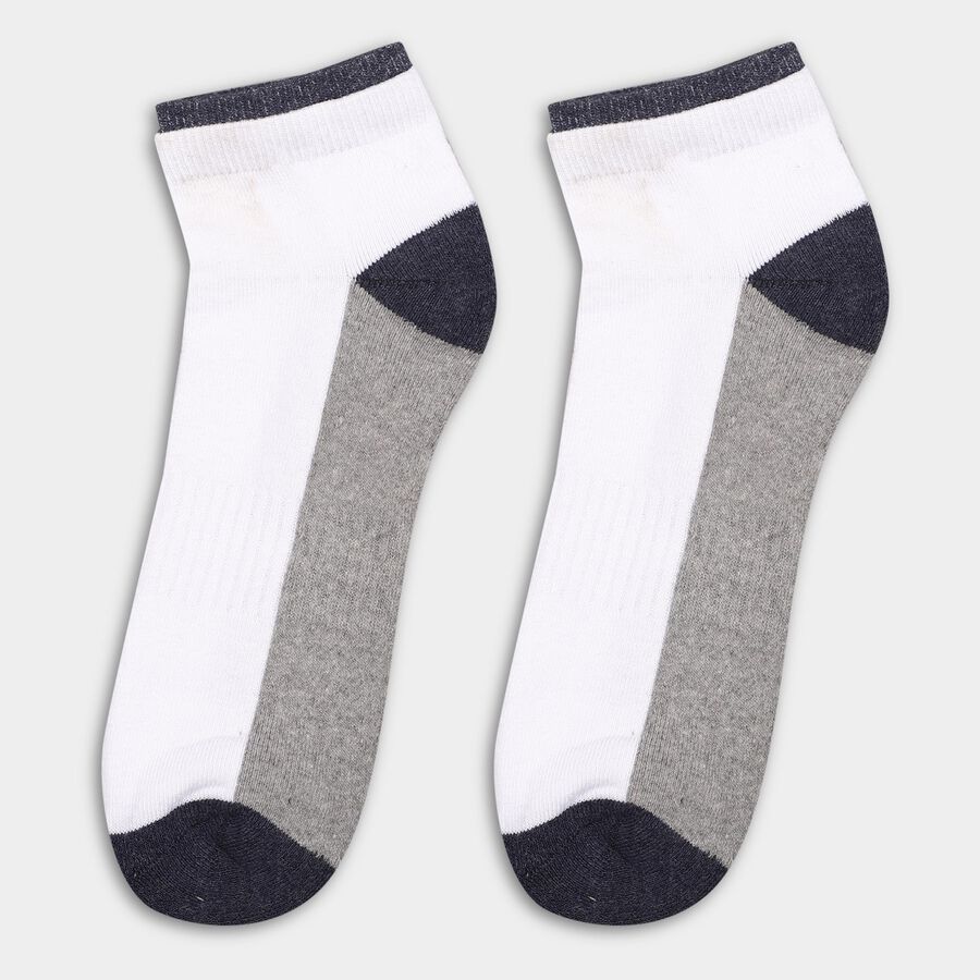 Men's Multi-Color Ankle Fit Color-Blocked Socks, Black, large image number null