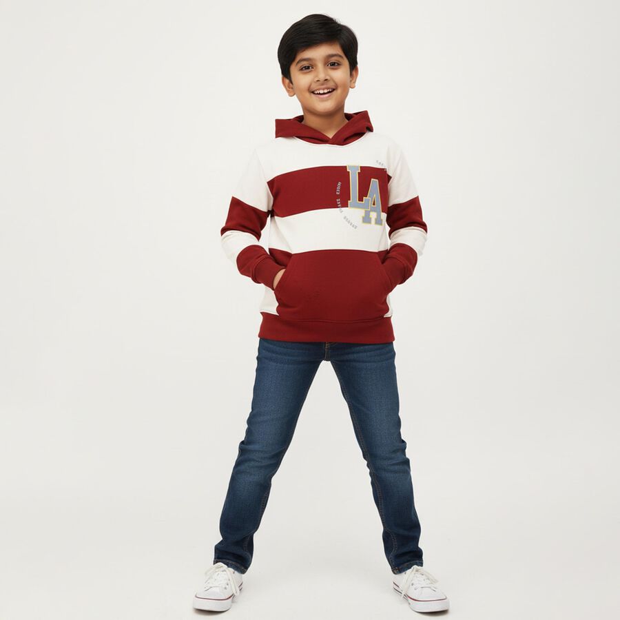 Boys' Sweatshirt, मरून, large image number null