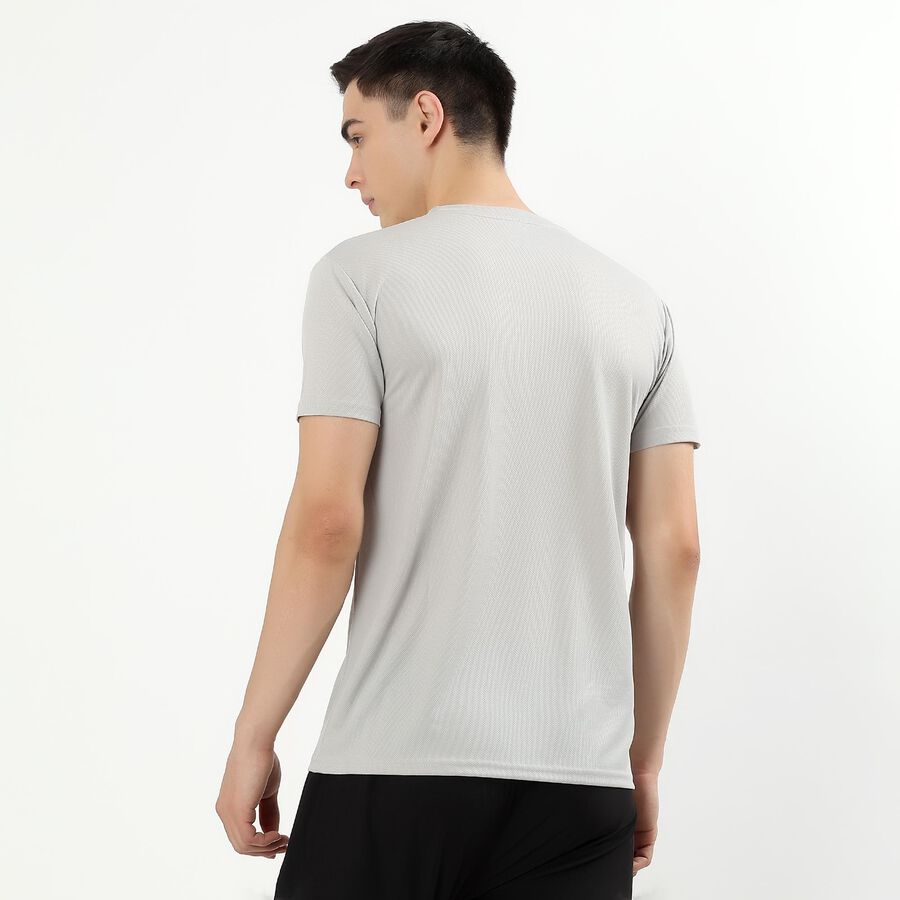 Men's Light Grey Crew Neck Athleisure T-Shirt, Light Grey, large image number null