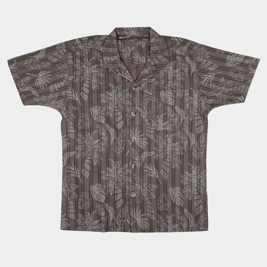Boys Brown Cotton Classic Casual Shirt, Brown, large
