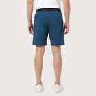 Men's Teal Regular Fit Athletic Bermuda Shorts, टील ब्लू, small