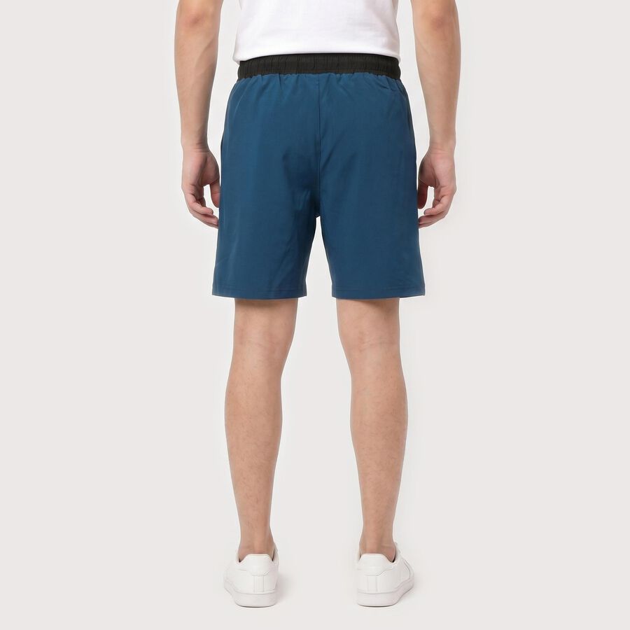 Men's Teal Regular Fit Athletic Bermuda Shorts, टील ब्लू, large