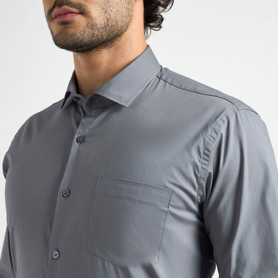 Men's Formal Shirt , गहरा ग्रे, large image number null