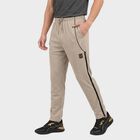 Men's Grey Tapered Fit Side-Striped Track Pants, Light Grey, small