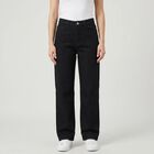 Women's Black Straight Fit Jeans, Black, small