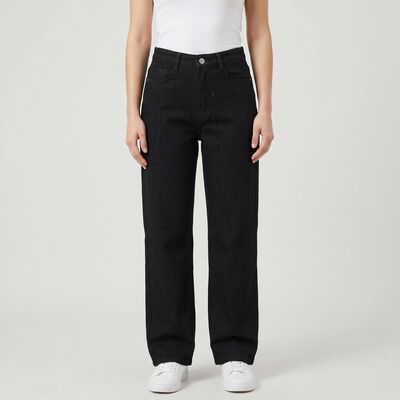 Women's Black Straight Fit Jeans