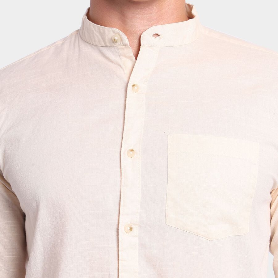 Men's100% Cotton Casual Shirt, Beige, large image number null