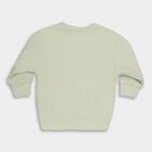 Infants Light Sage Green Crew Neck Graphic Sweatshirt, हल्का हरा, small image number null