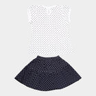 Infants Cotton Skirt Top Set, Navy Blue, small image number null