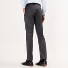Unisex Charcoal Black Slim Fit Formal Trousers, Dark Grey, small image number null