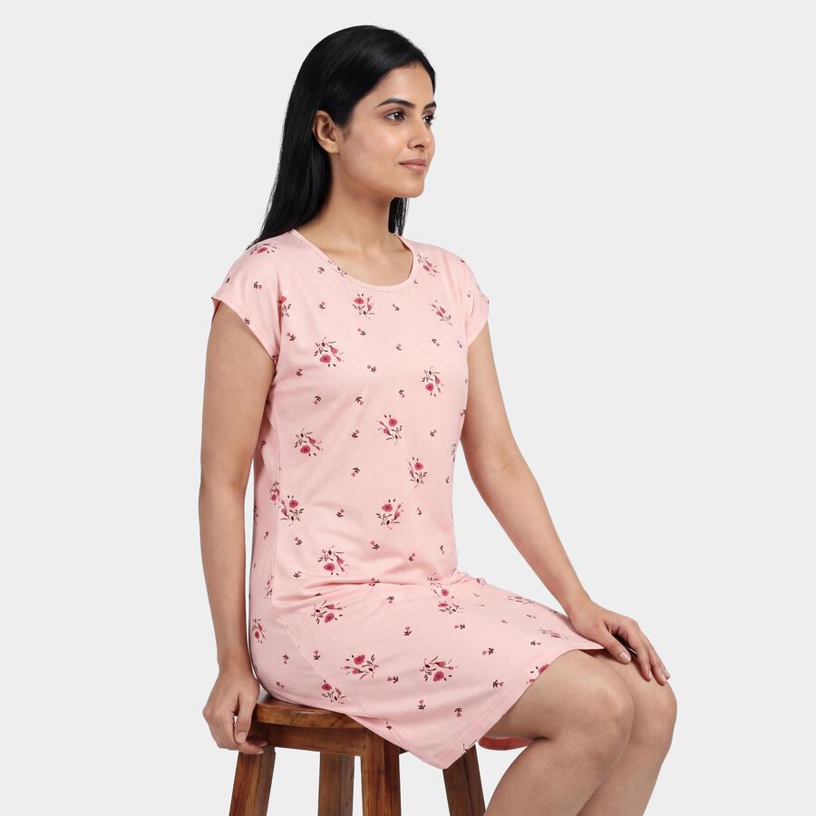 Women Light Pink Nighty, Light Pink, large
