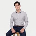 Men's Grey Spread Collar Formal Shirt, हल्का ग्रे, small