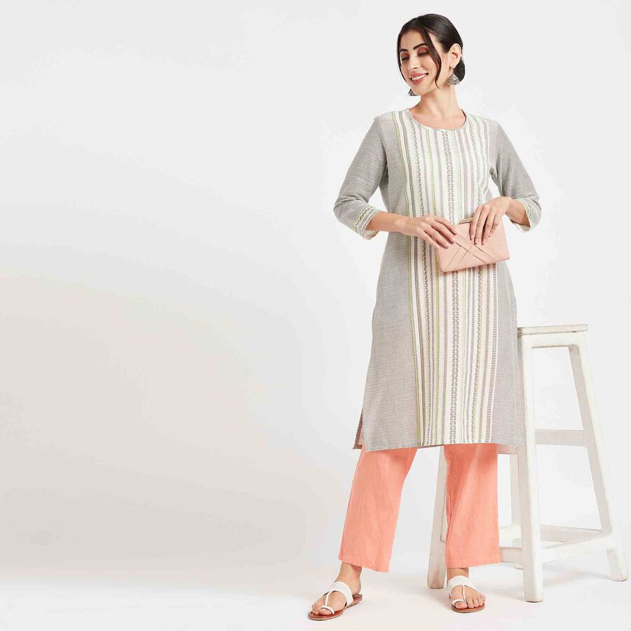 Printed Kurta, Off White, large image number null