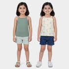 Girls Light Green Cotton Vest, हल्का हरा, small