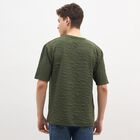Men's Muted Olive Crew Neck Athleisure T-Shirt, Olive, small