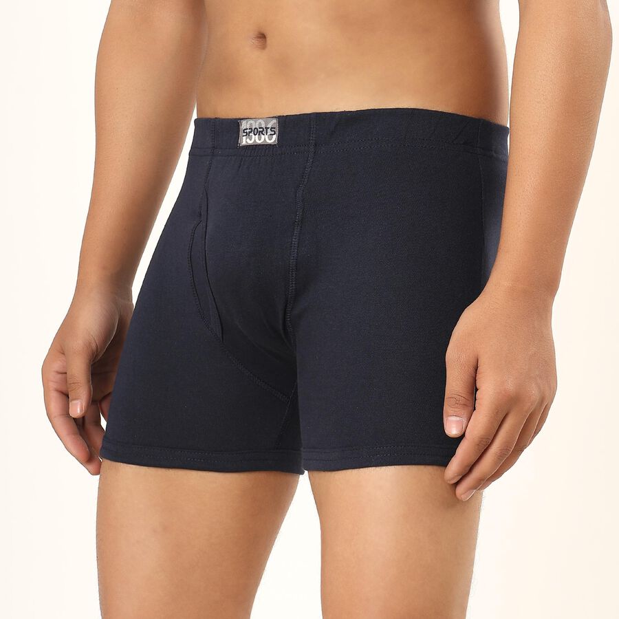 Men's Navy Blue Regular Fit Trunks, नेवी ब्लू, large