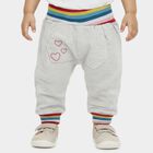 Infants' Grey Regular Fit Heart Print Rainbow Stripe Pyjama, मिश्रित हल्का ग्रे, small