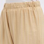Women's Beige Regular Fit Embroidered Palazzos, Beige, small