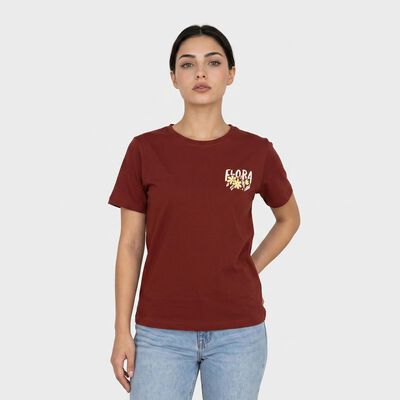 Women Rust Round Neck Regular T-Shirt