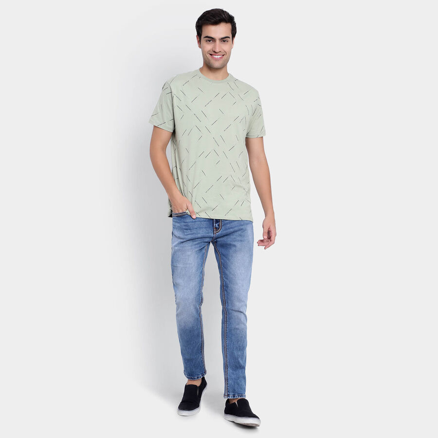Cotton Round Neck T-Shirt, Light Green, large image number null