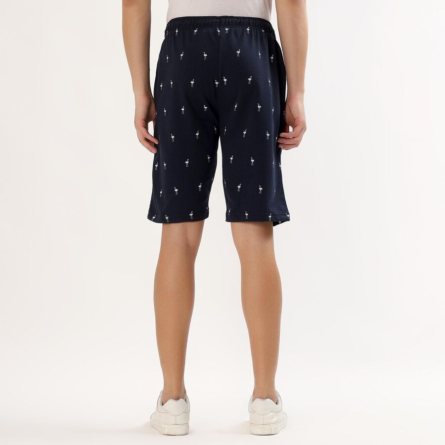 Men's Deep Navy Blue Regular Fit Flamingo Print Jamaican Shorts&nbsp;, Navy Blue, large