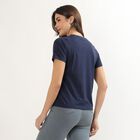 Ladies' Round Neck T-Shirt, नेवी ब्लू, small