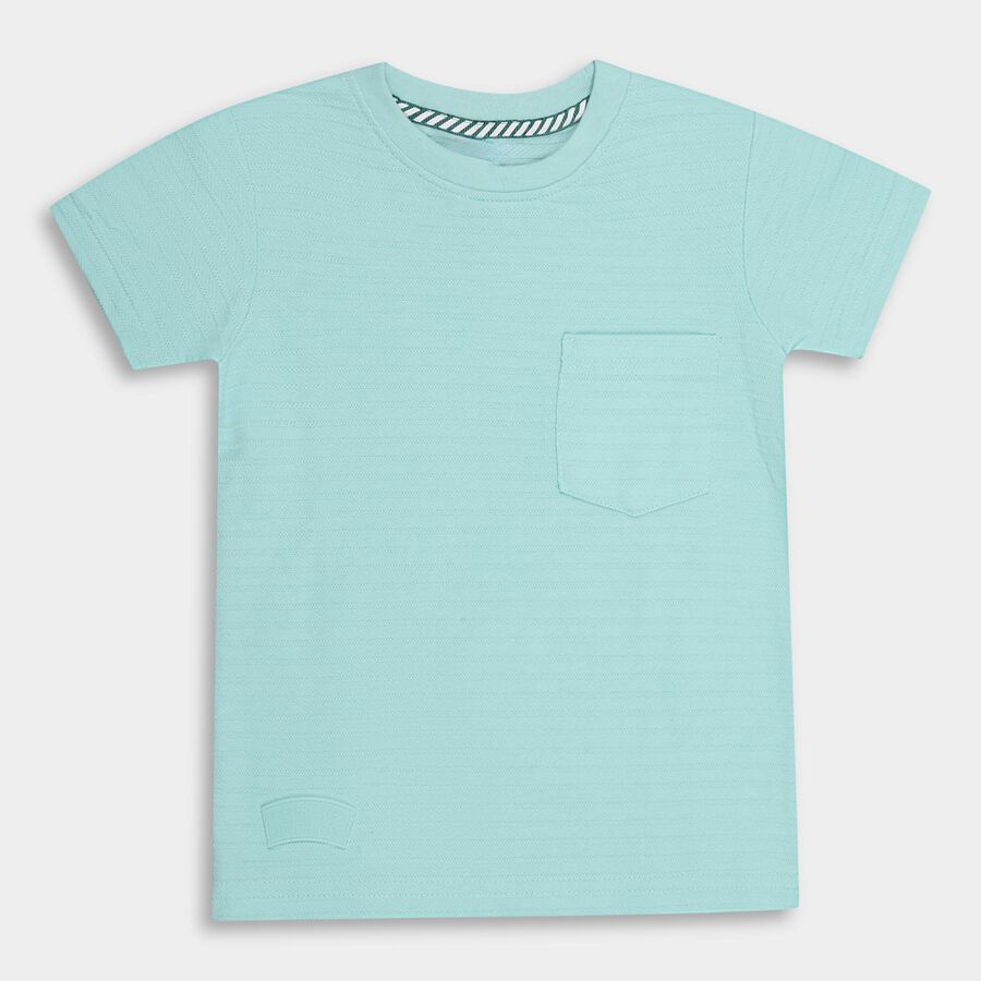 Boys' Half Sleeves T-Shirt , एक्वा, large image number null