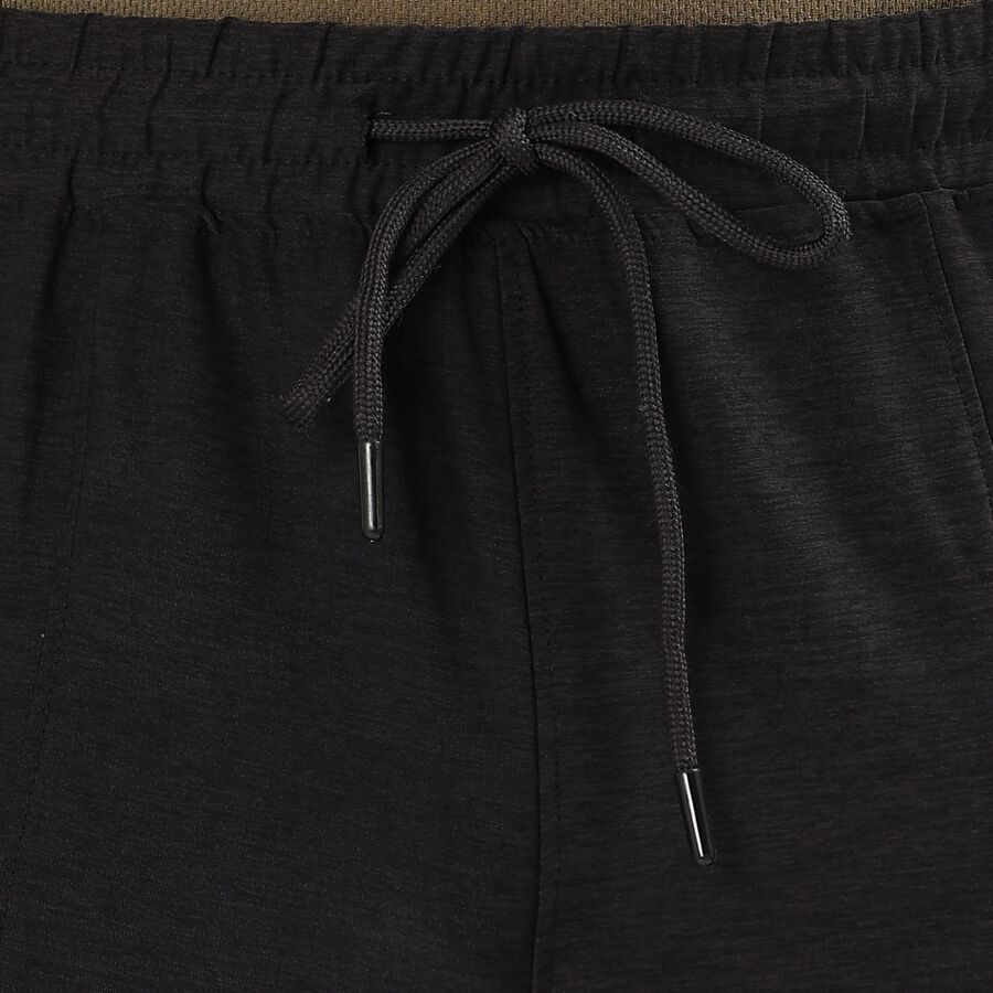 Men's Dark Charcoal Slim Fit Cut And Sew Track Pants, काला, large image number null