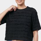 Women's Black Mock Neck Minimalist Top, Black, small