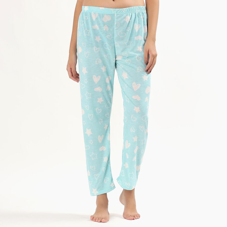 Men's Bright Multicolor Relaxed Fit Printed Pyjama, Light Blue, large image number null