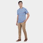 Men's Light Blue Henley Neck Casual T-Shirt, Light Blue, small