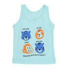 Infants Aqua Blue Cotton Round Neck Casual Vest, Aqua, small image number null