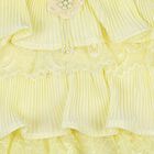 Girls Yellow Round Neck Casual T-Shirt, Yellow, small