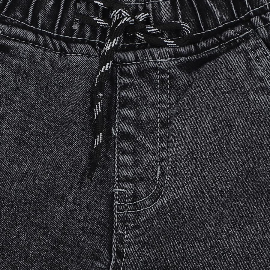 Boys' Grey Cargo Fit Elastic Waist Jeans, Light Grey, large