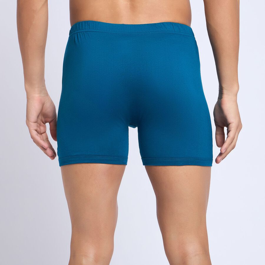 Men's 100% Cotton Trunks, Teal Blue, large
