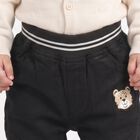 Infants' Black Regular Fit Jogger Trousers, काला, small