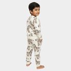 Boys' Off White Round Neck Zebra Printed Baba Suit, Off White, small image number null