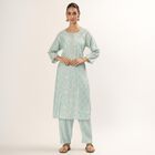 Women's Light Aqua Blue Printed Ethnic Set, एक्वा, small image number null