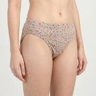 Women's Brown Regular Fit Floral Print Panty, Brown, small