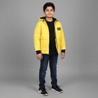 Boys' Bright Yellow Hooded Quilted Jacket, Yellow, small image number null