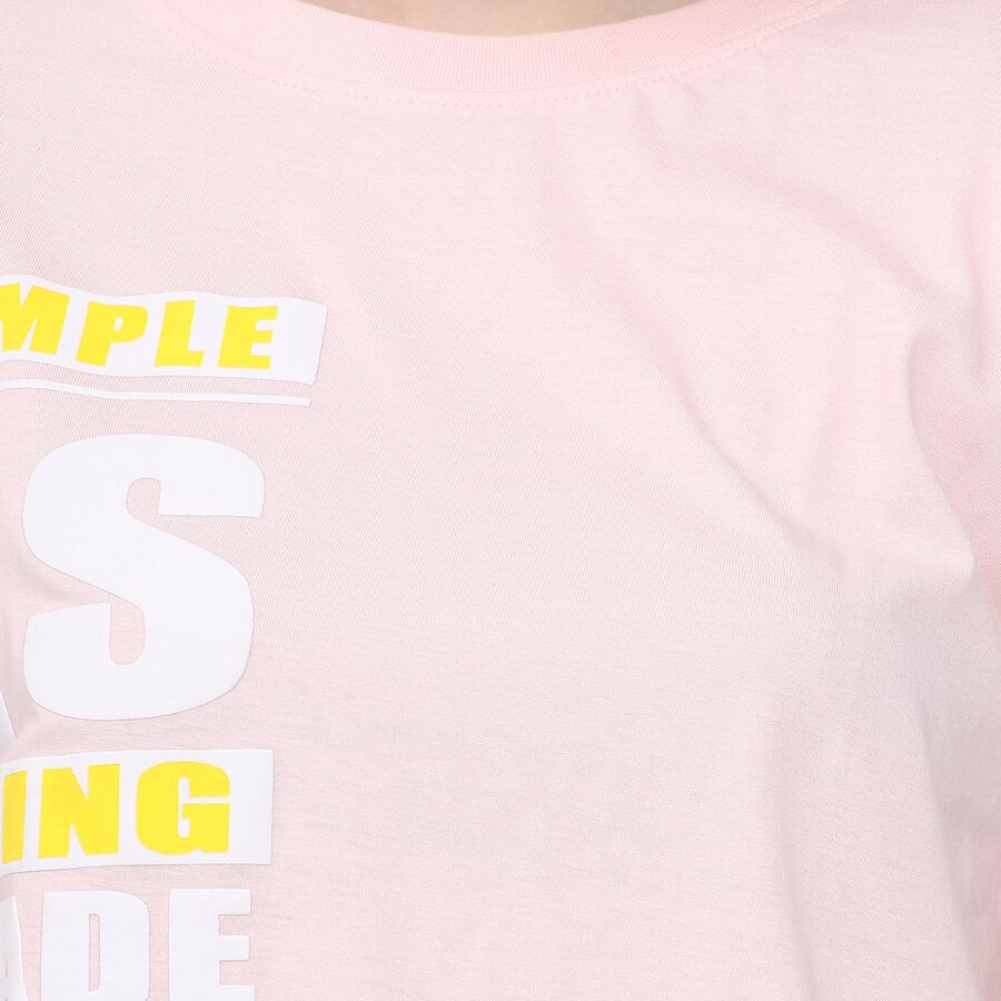 Ladies' 100% Cotton Round Neck T-Shirt , Light Pink, large