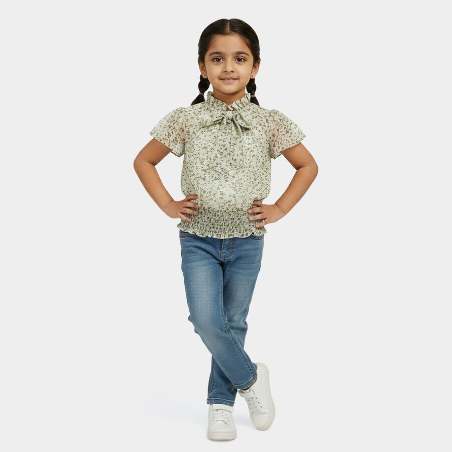 Girls' T-Shirt, गहरा पीला, large