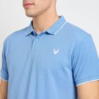 Men's Collared Half Sleeves T-Shirt, Light Blue, small image number null