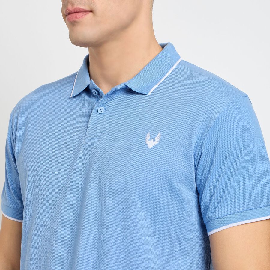 Men's Collared Half Sleeves T-Shirt, Light Blue, large image number null