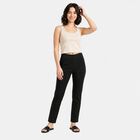 Women's Black Straight Fit Solid Trousers, Black, small