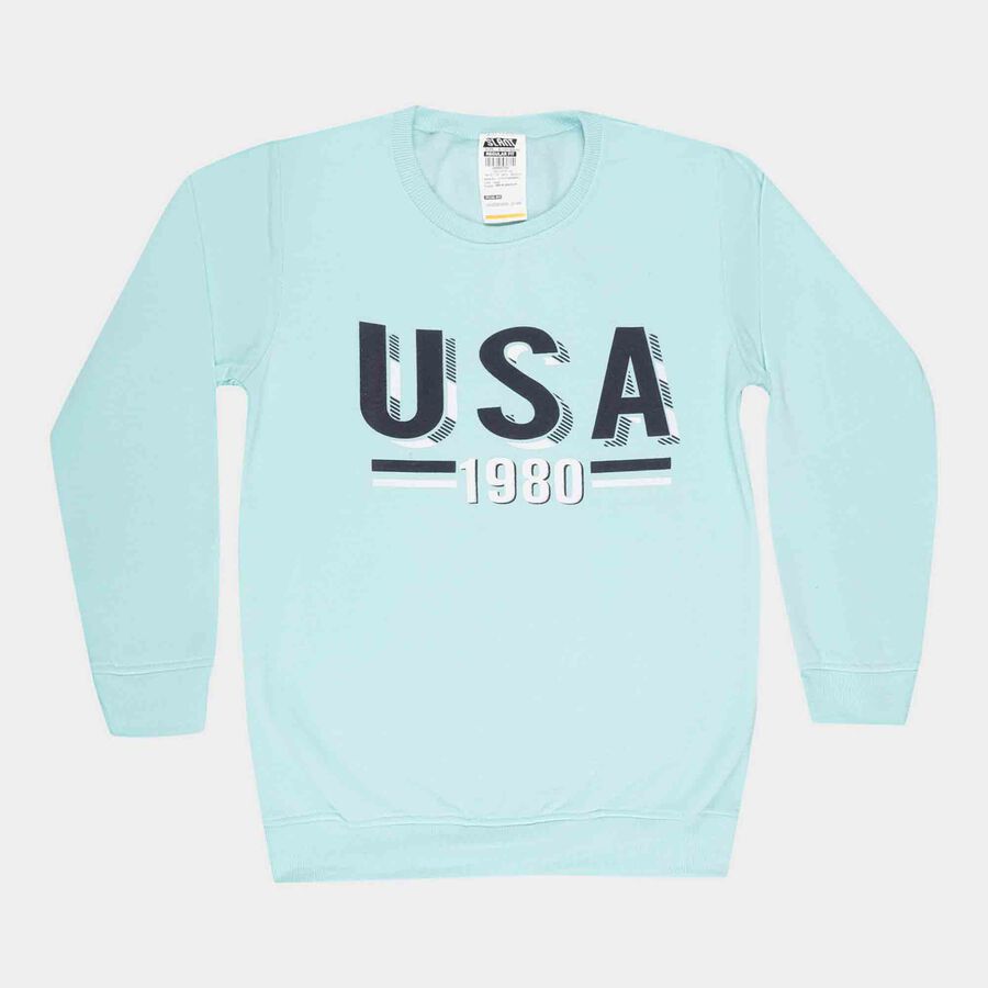 Printed Sweatshirt, Aqua, large image number null