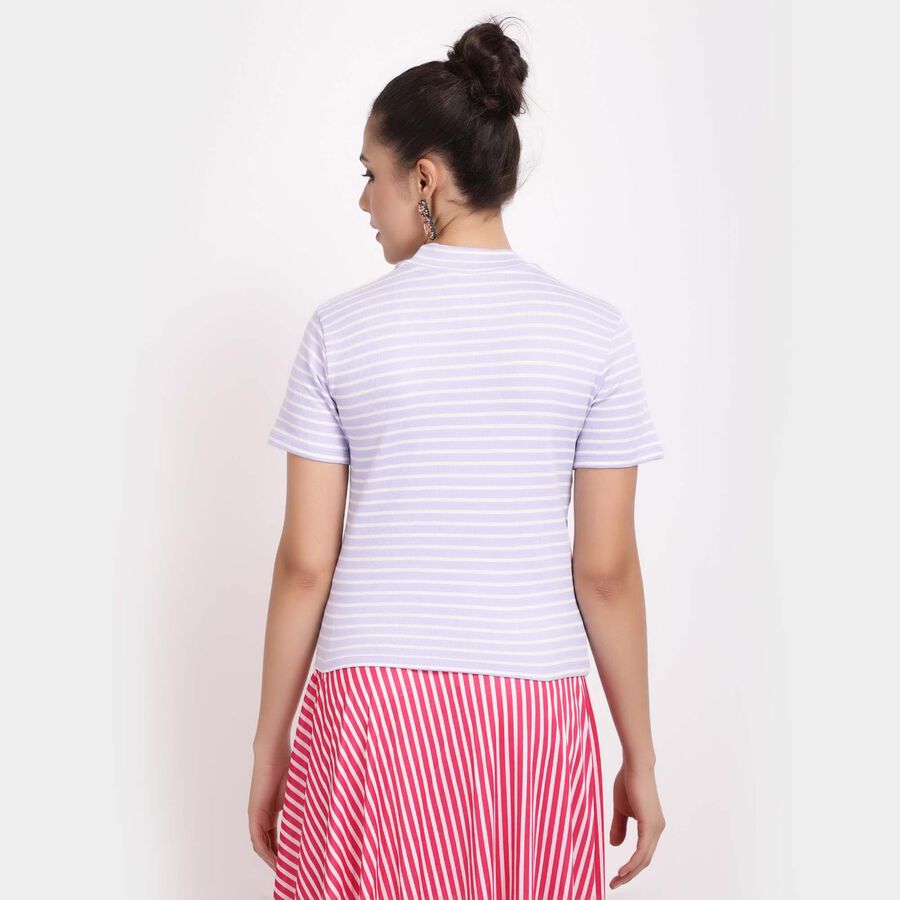 Stripes Cropped Top, Lilac, large image number null