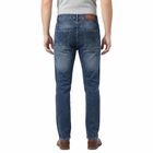 Men's Navy Blue Slim Fit Stretchable Jeans, Dark Blue, small