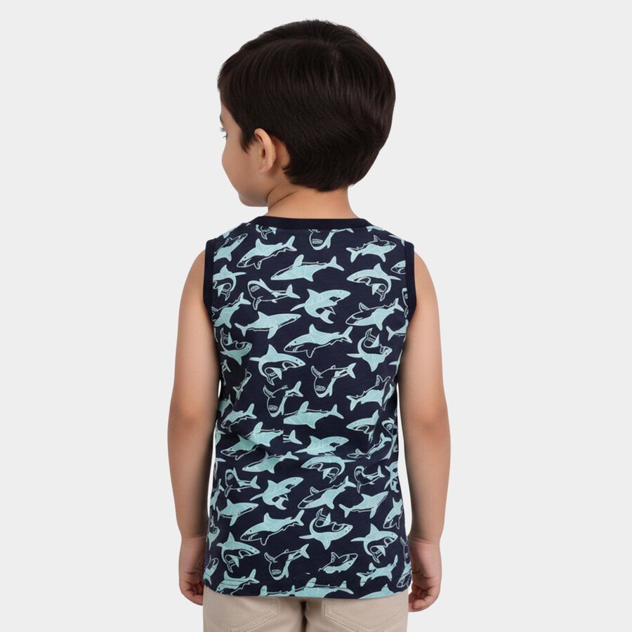 Boys Navy Blue Round Neck Casual Boys T-Shirt, नेवी ब्लू, large