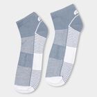 Men's Multi-Color Regular Fit Striped Ankle Socks Pack of 3, Mid Blue, small